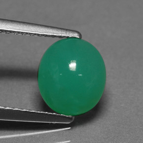 1.76 ct Green Chrysoprase Stone, Natural Chrysoprase in Oval Cabochon Shape for Sale
