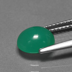 Chrysoprase Gemstone in 8 x 7.1 mm Size for Sale, Chrysoprase Stone in Green Color