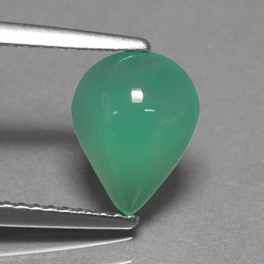 1.62 ct Green Chrysoprase Stone, Natural Chrysoprase in Pear Cabochon Shape for Sale