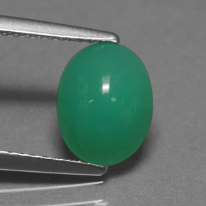 1.72 ct Green Chrysoprase Stone, Natural Chrysoprase in Oval Cabochon Shape for Sale