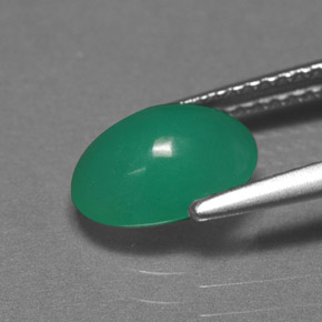 Chrysoprase Gemstone in 9 x 7 mm (calibrated) Size for Sale, Chrysoprase Stone in Green Color