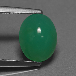 1.73 ct Green Chrysoprase Stone, Natural Chrysoprase in Oval Cabochon Shape for Sale