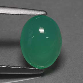 1.67 ct Green Chrysoprase Stone, Natural Chrysoprase in Oval Cabochon Shape for Sale