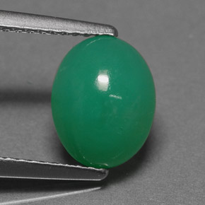 1.98 ct Green Chrysoprase Stone, Natural Chrysoprase in Oval Cabochon Shape for Sale