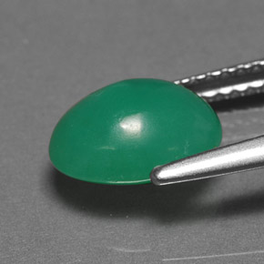 Chrysoprase Gemstone in 9 x 7 mm (calibrated) Size for Sale, Chrysoprase Stone in Green Color