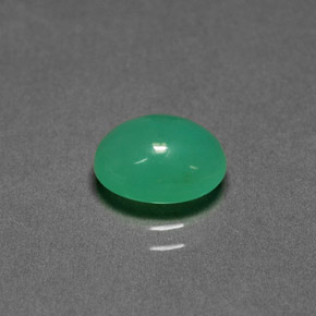 1.90 ct Green Chrysoprase Gemstone, Chrysoprase Gem in Oval Cabochon Shape for Sale.