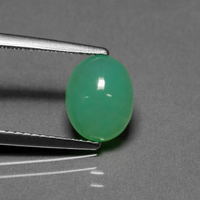 1.90 ct Green Chrysoprase Stone, Natural Chrysoprase in Oval Cabochon Shape for Sale