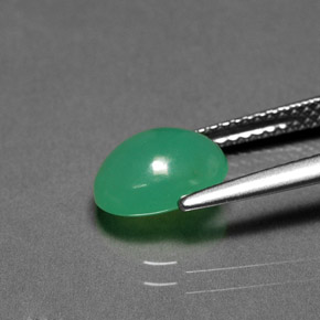 Chrysoprase Gemstone in 9 x 7 mm (calibrated) Size for Sale, Chrysoprase Stone in Green Color