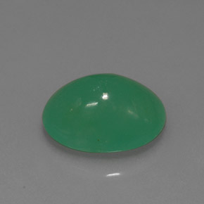 3.18 ct Green Chrysoprase Stone, Natural Chrysoprase in Oval Cabochon Shape for Sale