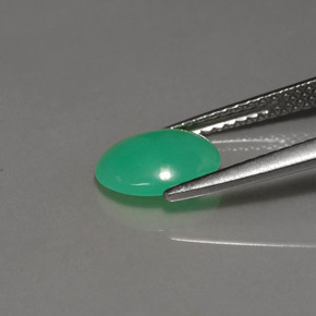 Chrysoprase Gemstone in 9 x 7 mm (calibrated) Size for Sale, Chrysoprase Stone in Green Color