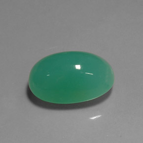 16.67 ct Green Chrysoprase Stone, Natural Chrysoprase in Oval Cabochon Shape for Sale