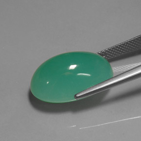 Chrysoprase Gemstone in 19.1 x 12.4 mm Size for Sale, Chrysoprase Stone in Green Color