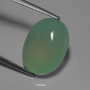 8.10 ct Green Chrysoprase Gemstone, Chrysoprase Gem in Oval Cabochon Shape for Sale.