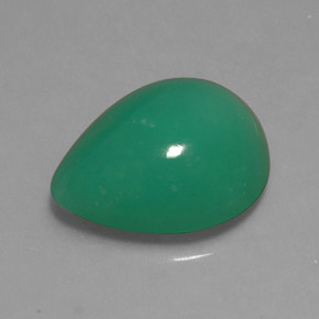 3.77 ct Green Chrysoprase Stone, Natural Chrysoprase in Pear Cabochon Shape for Sale