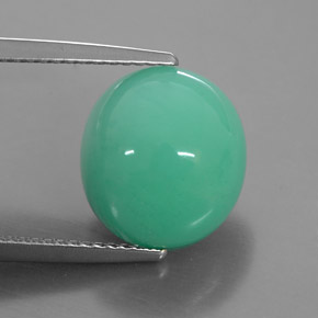 7.55 ct Green Chrysoprase Gemstone, Chrysoprase Gem in Oval Cabochon Shape for Sale.