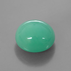 7.55 ct Green Chrysoprase Stone, Natural Chrysoprase in Oval Cabochon Shape for Sale