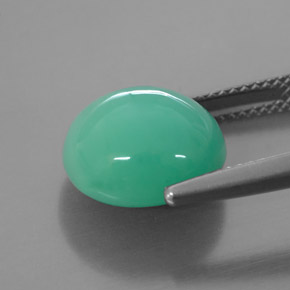 Chrysoprase Gemstone in 12.2 x 11.1 mm Size for Sale, Chrysoprase Stone in Green Color