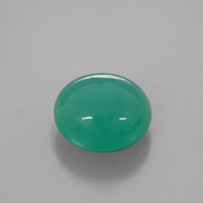 6.11 ct Green Chrysoprase Stone, Natural Chrysoprase in Oval Cabochon Shape for Sale