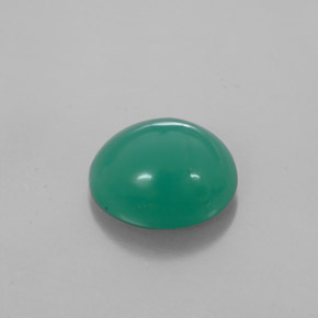4.38 ct Green Chrysoprase Stone, Natural Chrysoprase in Oval Cabochon Shape for Sale