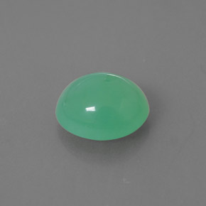 2.64 ct Green Chrysoprase Gemstone, Chrysoprase Gem in Oval Cabochon Shape for Sale.