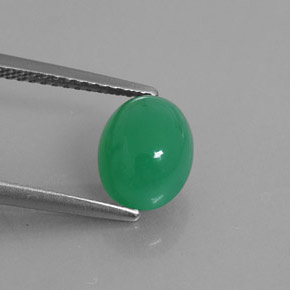 2.10 ct Green Chrysoprase Stone, Natural Chrysoprase in Oval Cabochon Shape for Sale