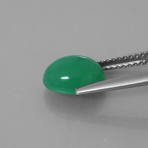 Chrysoprase Gemstone in 9 x 7 mm (calibrated) Size for Sale, Chrysoprase Stone in Green Color