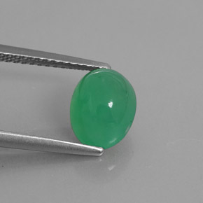 2.44 ct Green Chrysoprase Stone, Natural Chrysoprase in Oval Cabochon Shape for Sale