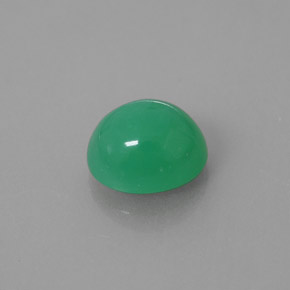 2.43 ct Green Chrysoprase Gemstone, Chrysoprase Gem in Oval Cabochon Shape for Sale.