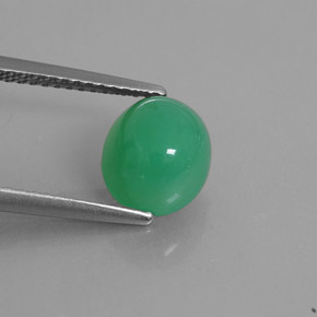 2.43 ct Green Chrysoprase Stone, Natural Chrysoprase in Oval Cabochon Shape for Sale