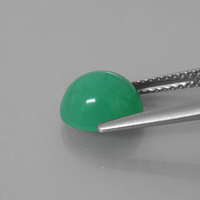 Chrysoprase Gemstone in 8.7 x 7.6 mm Size for Sale, Chrysoprase Stone in Green Color