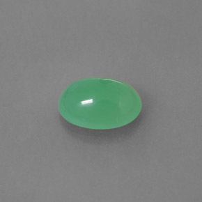 2.49 ct Green Chrysoprase Gemstone, Chrysoprase Gem in Oval Cabochon Shape for Sale.