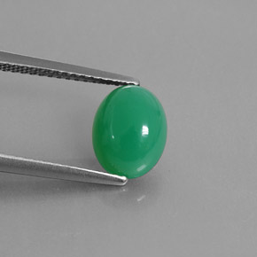 1.91 ct Green Chrysoprase Gemstone, Chrysoprase Gem in Oval Cabochon Shape for Sale.