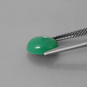 Chrysoprase Gemstone in 9 x 7 mm (calibrated) Size for Sale, Chrysoprase Stone in Green Color
