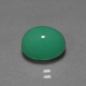 3.93 ct Green Chrysoprase Gemstone, Chrysoprase Gem in Oval Cabochon Shape for Sale.