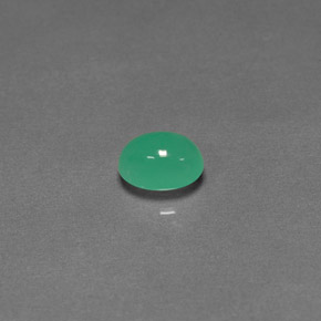 1.57 ct Green Chrysoprase Gemstone, Chrysoprase Gem in Oval Cabochon Shape for Sale.