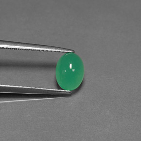 1.51 ct Green Chrysoprase Stone, Natural Chrysoprase in Oval Cabochon Shape for Sale