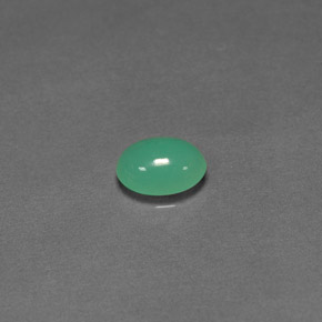 1.27 ct Green Chrysoprase Gemstone, Chrysoprase Gem in Oval Cabochon Shape for Sale.
