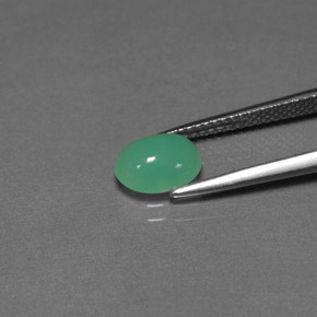 Chrysoprase Gemstone in 8.3 x 6.4 mm Size for Sale, Chrysoprase Stone in Green Color