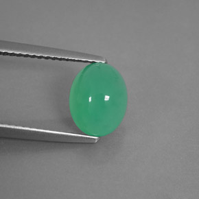 2.13 ct Green Chrysoprase Stone, Natural Chrysoprase in Oval Cabochon Shape for Sale