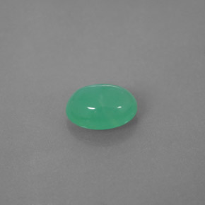 1.42 ct Green Chrysoprase Gemstone, Chrysoprase Gem in Oval Cabochon Shape for Sale.