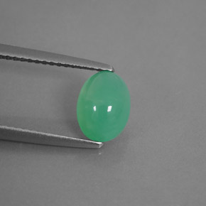 1.42 ct Green Chrysoprase Stone, Natural Chrysoprase in Oval Cabochon Shape for Sale
