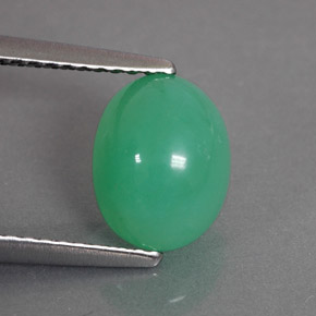 2.03 ct Green Chrysoprase Stone, Natural Chrysoprase in Oval Cabochon Shape for Sale
