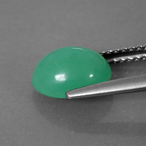 Chrysoprase Gemstone in 9 x 7 mm (calibrated) Size for Sale, Chrysoprase Stone in Green Color