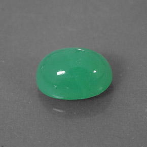 1.63 ct Green Chrysoprase Gemstone, Chrysoprase Gem in Oval Cabochon Shape for Sale.