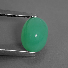1.63 ct Green Chrysoprase Stone, Natural Chrysoprase in Oval Cabochon Shape for Sale