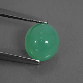 1.38 ct Green Chrysoprase Stone, Natural Chrysoprase in Oval Cabochon Shape for Sale