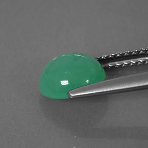 Chrysoprase Gemstone in 7.4 x 6.7 mm Size for Sale, Chrysoprase Stone in Green Color