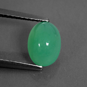 1.43 ct Green Chrysoprase Stone, Natural Chrysoprase in Oval Cabochon Shape for Sale