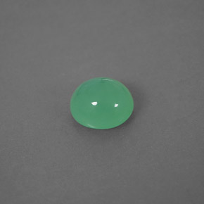 1.55 ct Green Chrysoprase Gemstone, Chrysoprase Gem in Oval Cabochon Shape for Sale.