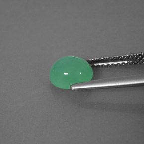 Chrysoprase Gemstone in 7.4 x 6.8 mm Size for Sale, Chrysoprase Stone in Green Color